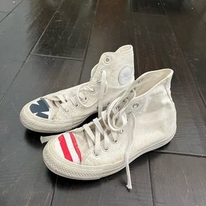 Vintage converse with leather American flag toe